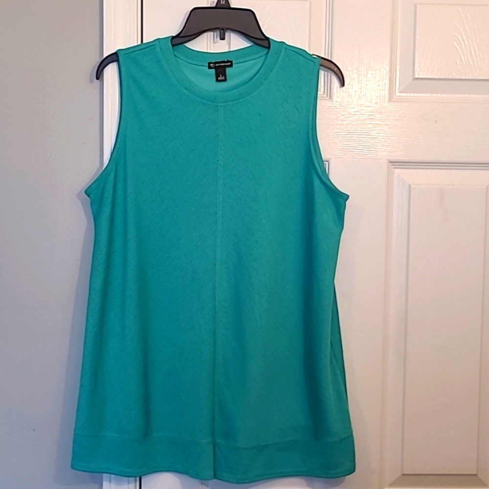 New Directions teal sleeveless tunic EUC